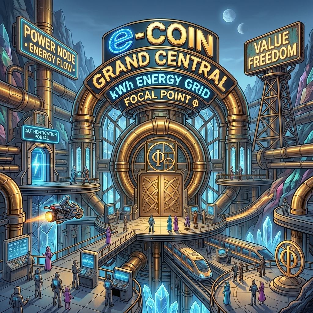 The grand central hall &mdash; the vaulted phi hall and the authentication portal, the energy grid's Grand Central